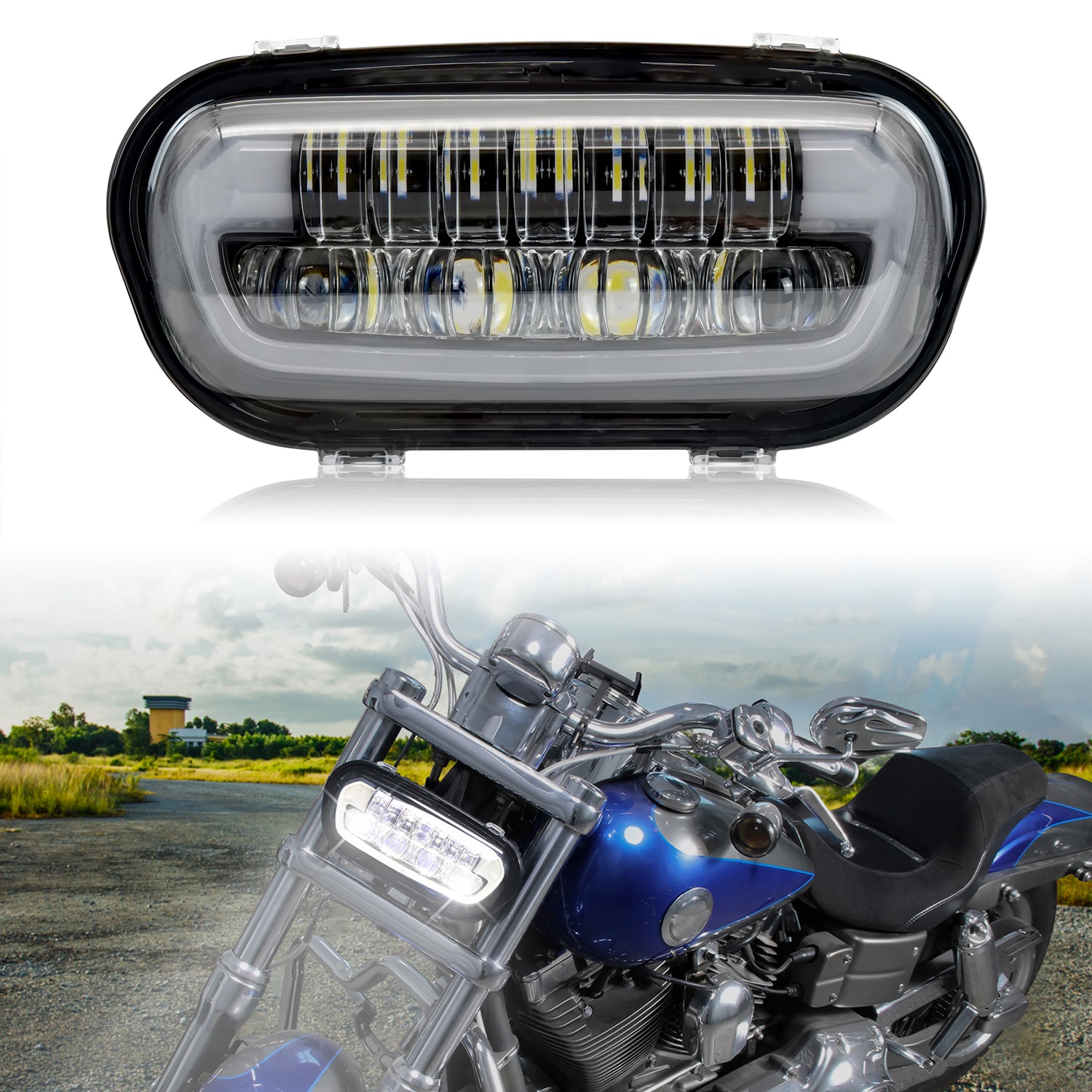 LED Headlight Kit for Harley Fat Bob 2008-2019