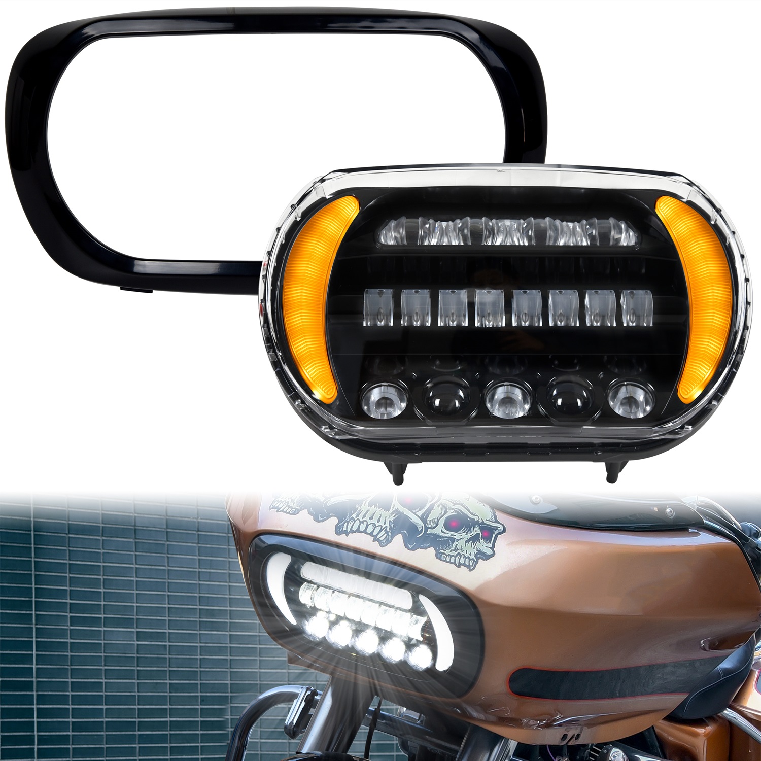 LED Headlights for Harley Road Glide 2004-2013