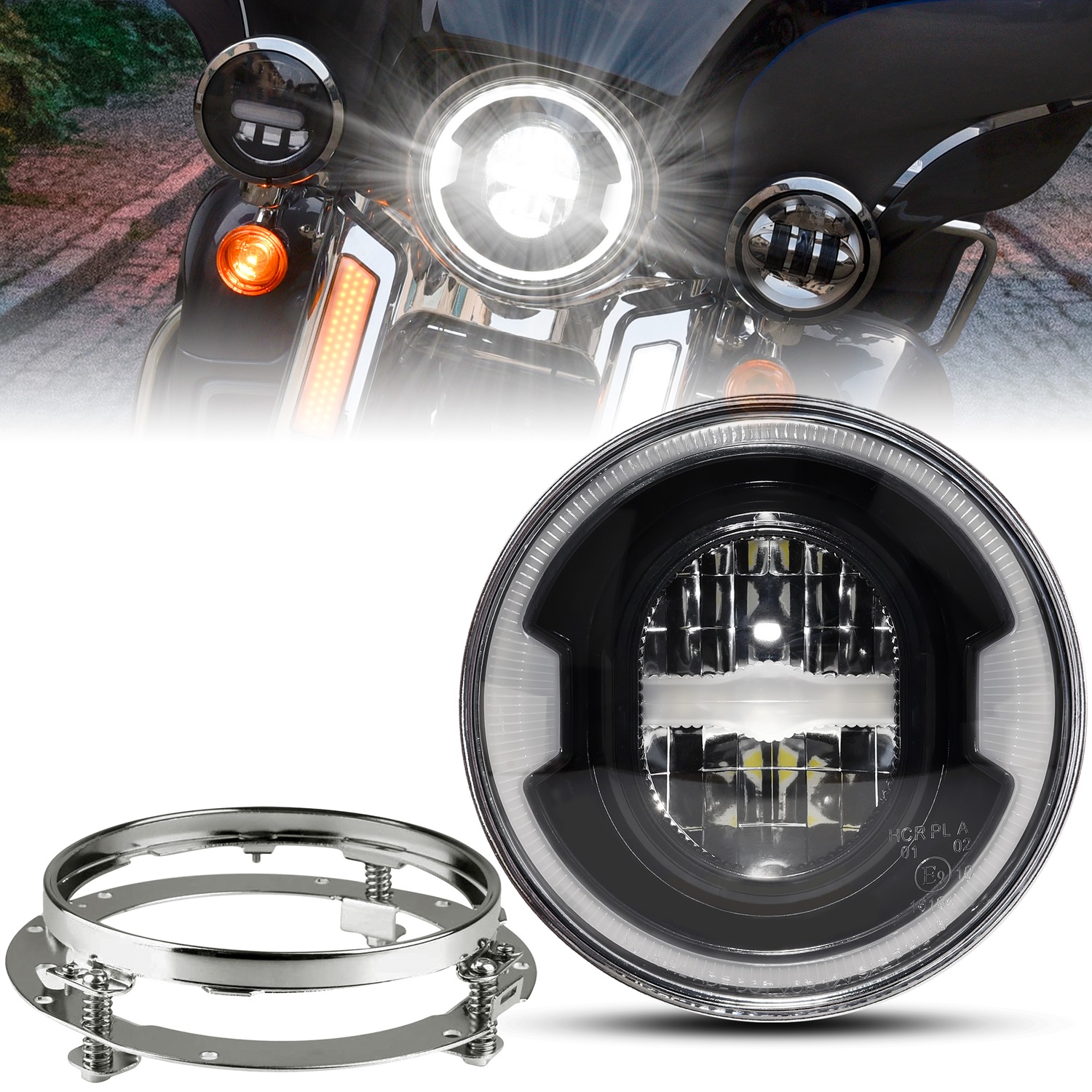 LED Headlight for Harley Touring Street Electra Glide Road King Fat Boy Softail 1994-2020