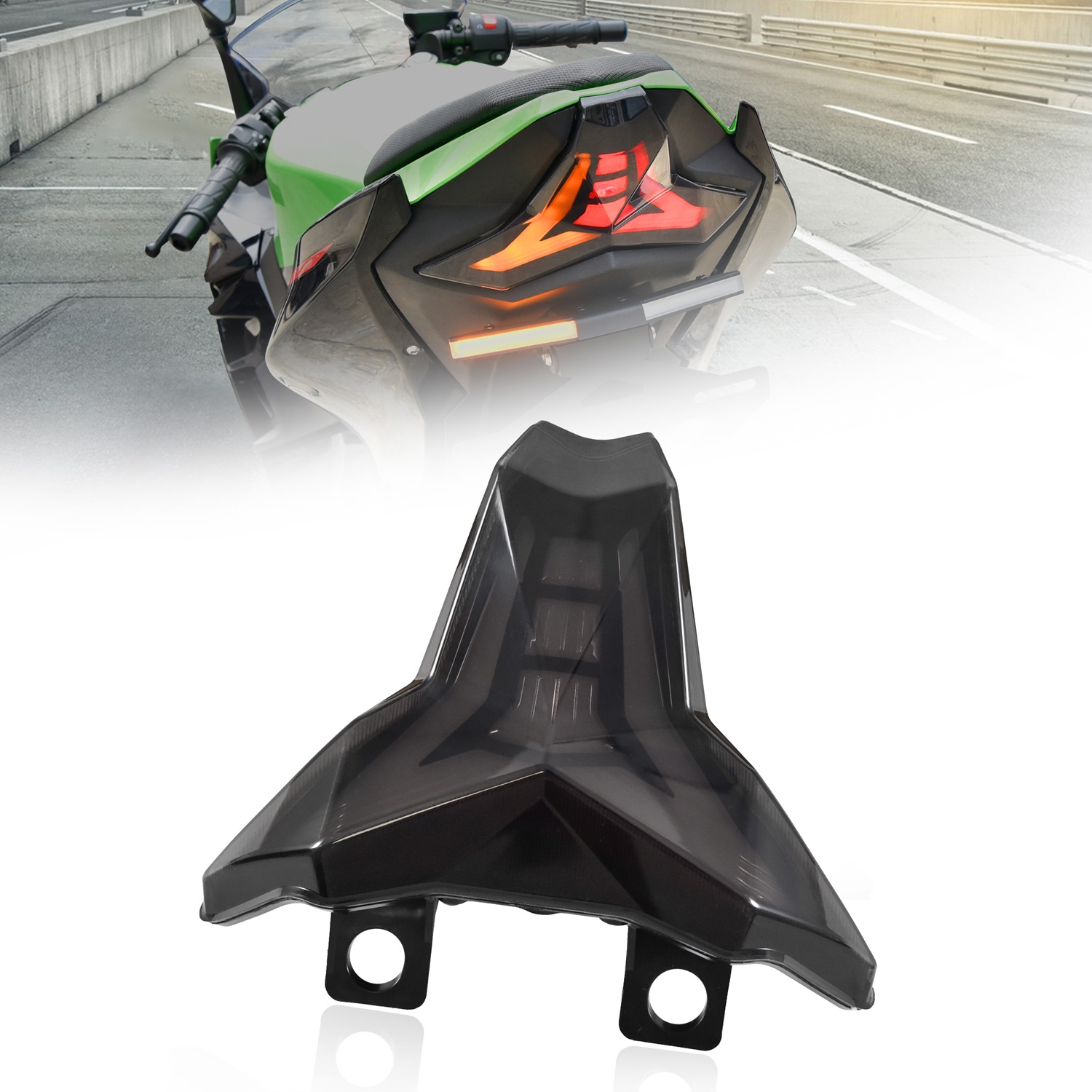 LED Smoked Taillights for Kawasaki Ninja 400 2018-2024