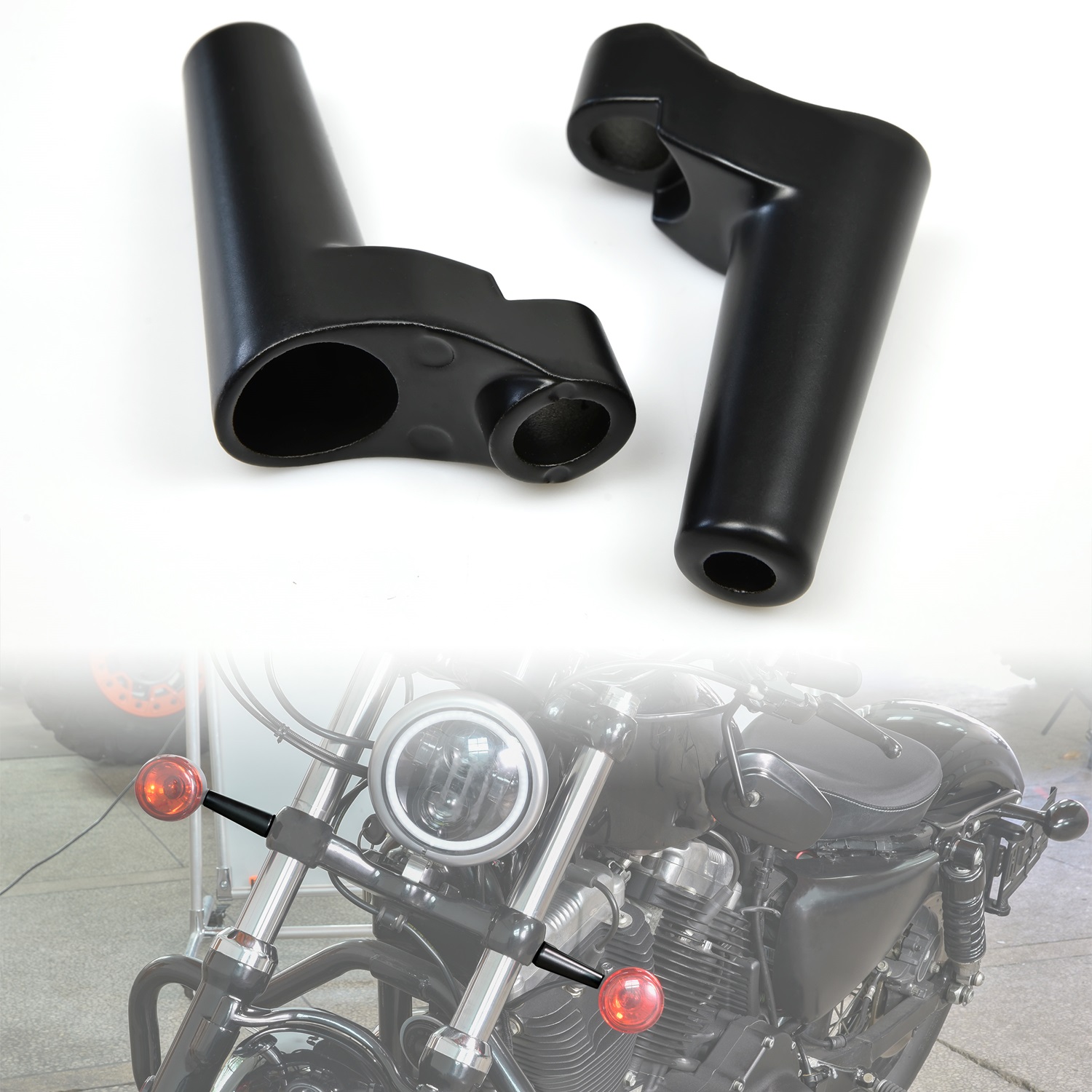 Front Turn Signal Mounts Relocation Kit for Harley Sportsters Dyna FXR