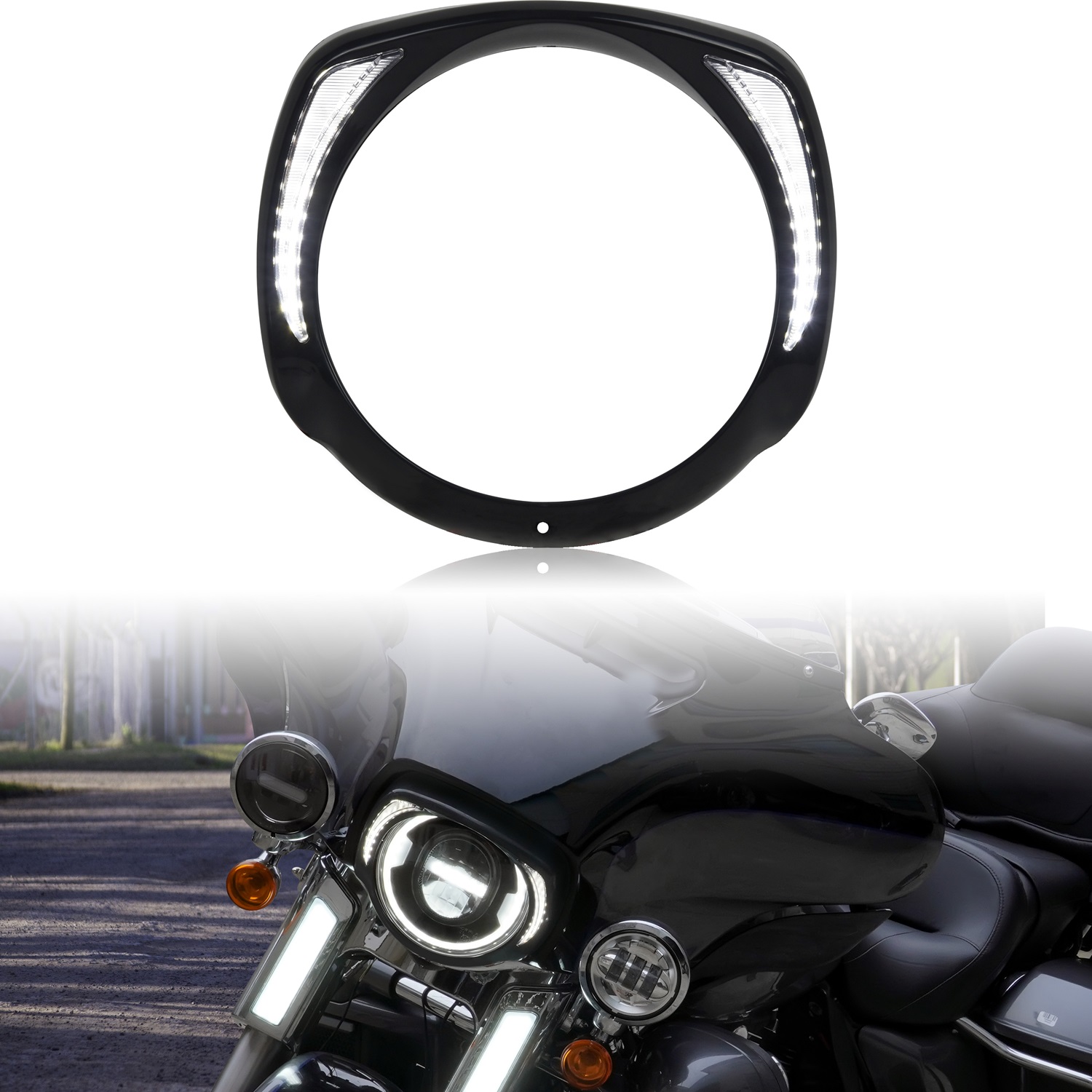 Headlight Bezel Clip Front Lamps Trim Ring for Harley Street Glide Ultra Limited 2014-2022