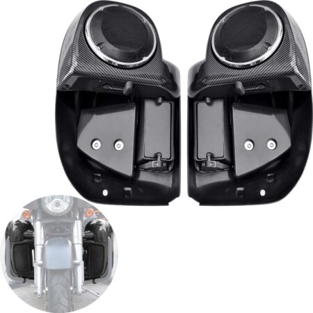 Carbon Fiber Pattern Lower Vented Leg Fairings with Speaker Boxes Pods Fit for Harley touring Road King Glide, Street Glide, Electra Glide, Ultra-Classic 2014-2022