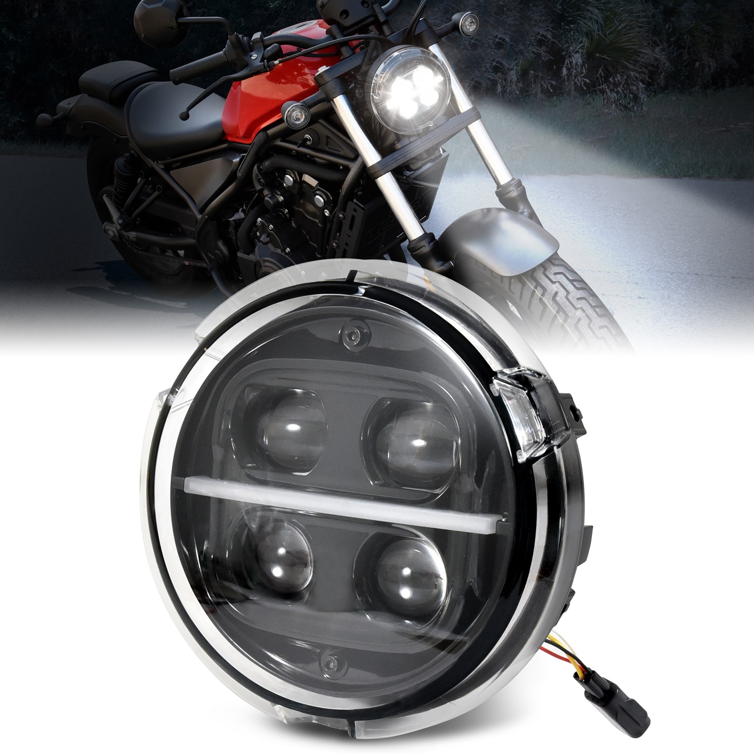 LED Headlight Assembly for Honda Rebel CMX500 ABS SE 17-2024