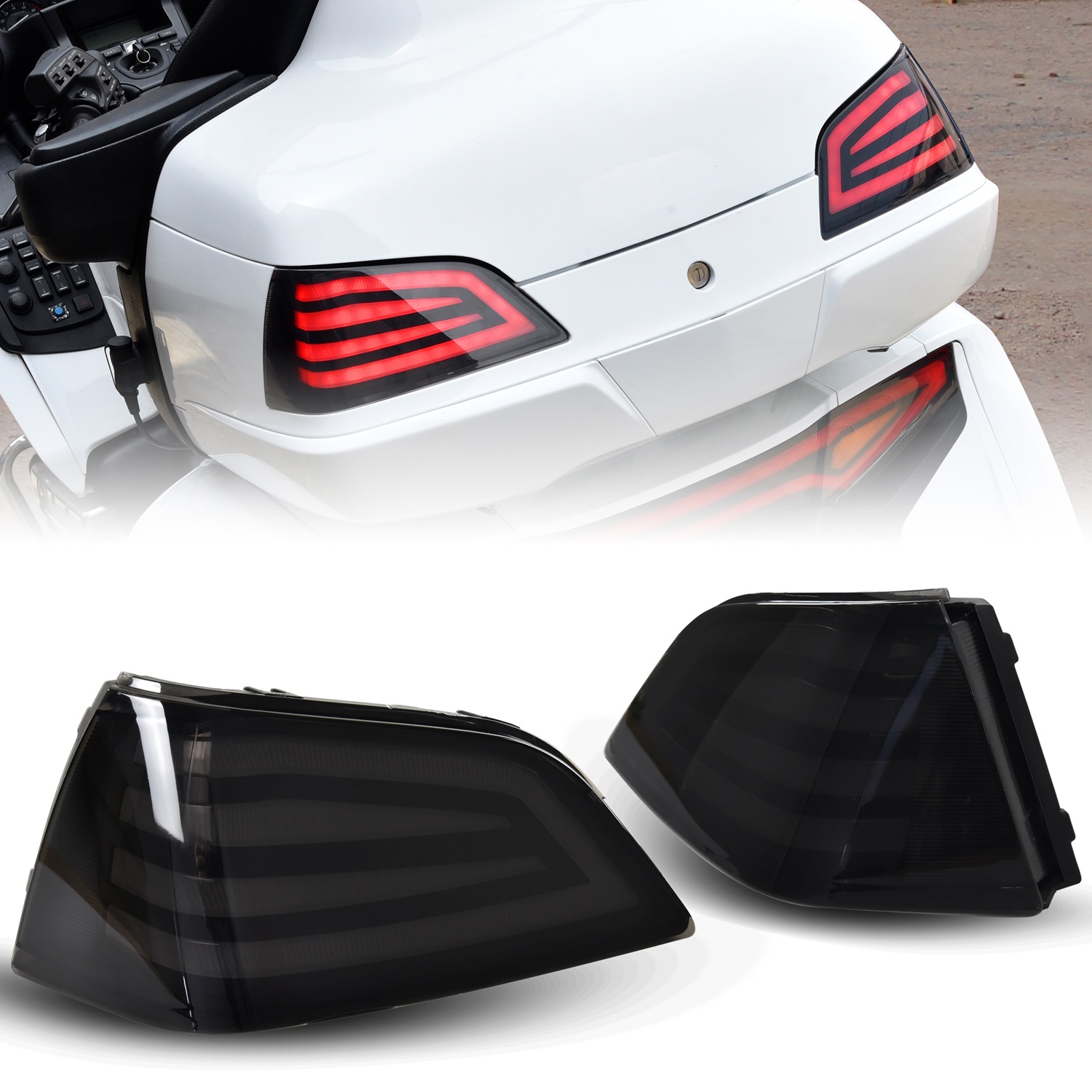 LED Tour Pack Tail Lights for Honda Gold Wing GL1800 2001-2017
