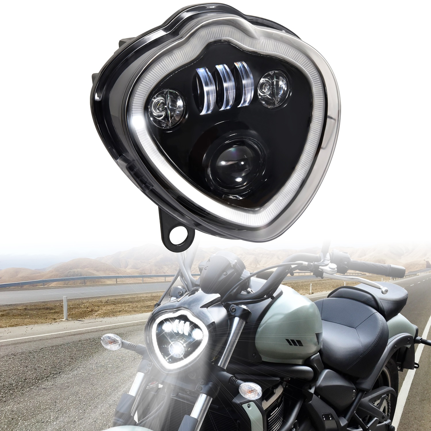 LED Headlights for Kawasaki Vulcan S 650 EN650 2015-2023