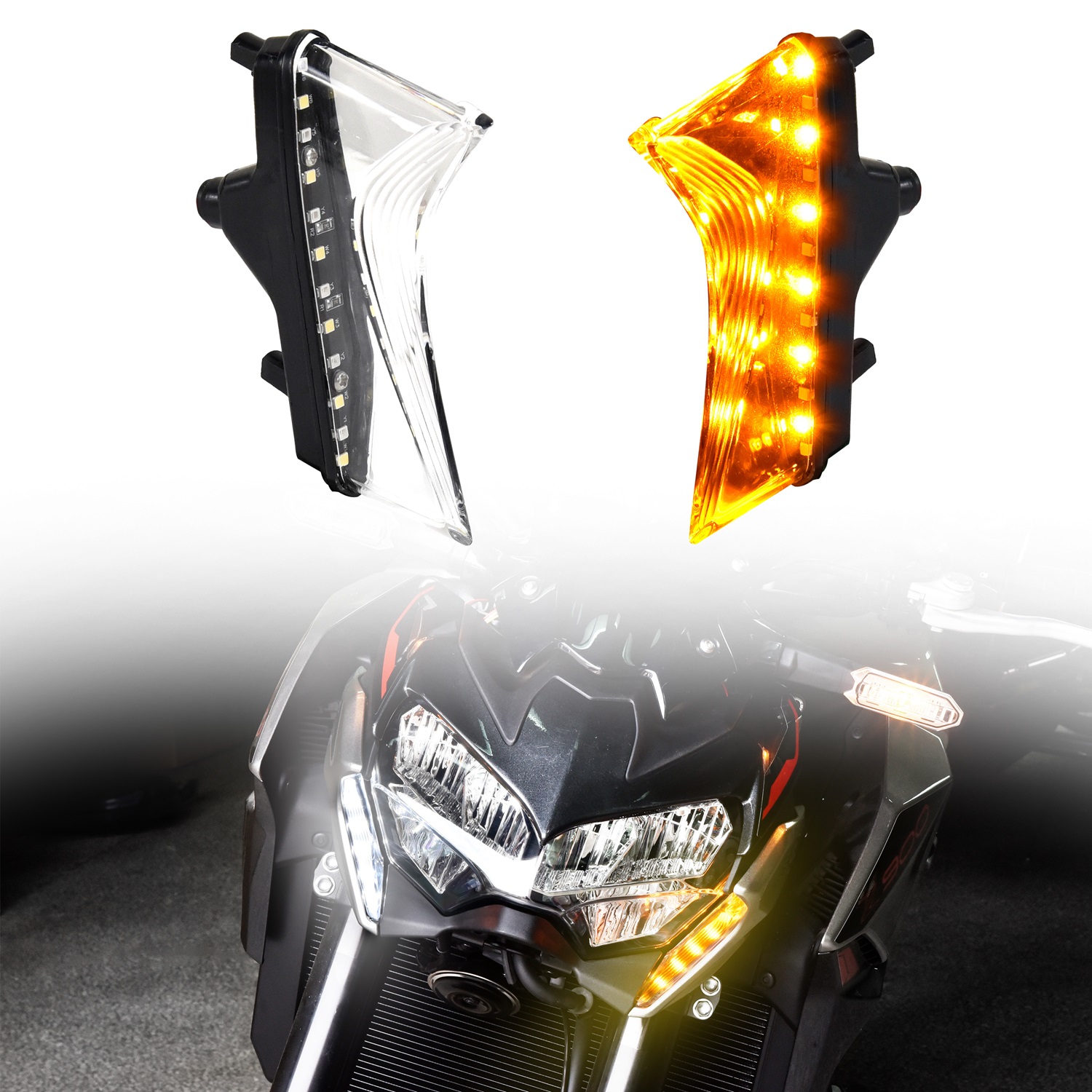 LED Front Turn Signals Lights for Kawasaki Z650 Z900 ABS SE ABS 2020-2024